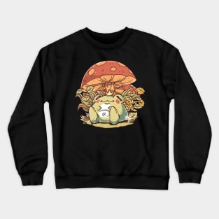 Sitting King Frog Collection: Frog and Mushroom Crewneck Sweatshirt